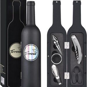 Wine Corkscrew Screwpull Accessories Kit with Drink Stickers by Kato 1 Set